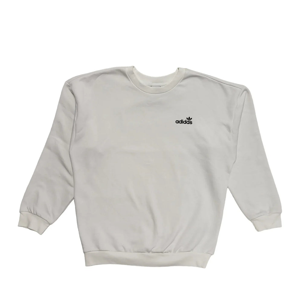 Adidas White Oversized Crew Neck Sports Sweatshirt Womens UK 12 CC476