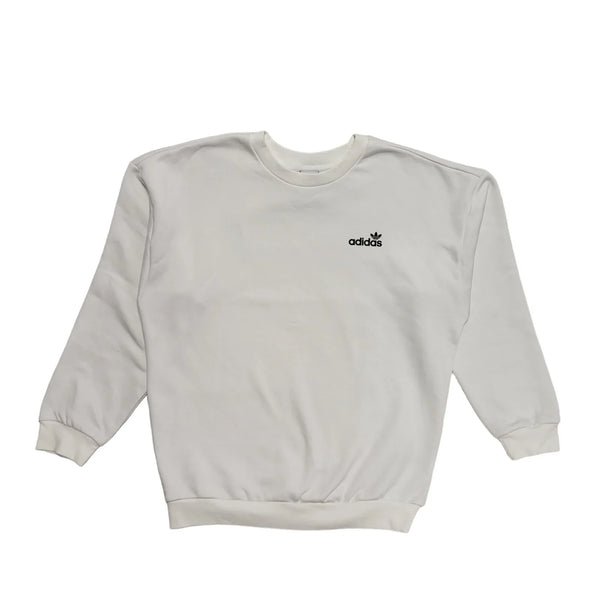 Adidas White Oversized Crew Neck Sports Sweatshirt Womens UK 12 CC476