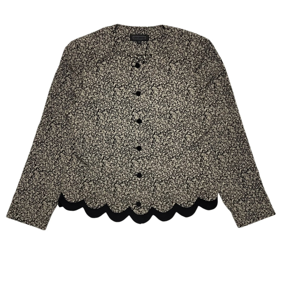 Frohlich Black & Beige Y2k Button Up Jacket Uk Women's Size Medium