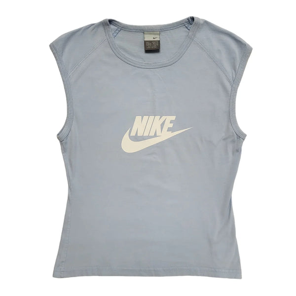 Nike Vintage Y2K Blue Sports Short Sleeve T-Shirt Women's UK Size 14-16