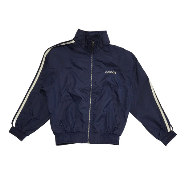 Adidas 90s Vintage Blue Hooded Zip Up Jacket Kids Size Small