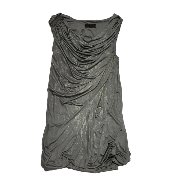 All Saint's Dress Sleeveless Drape Grey Glitter Evening Uk Women's XS 6 L292