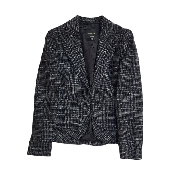 Massimo Dutti Black & White Formal Jacket UK Women's 10 EE462