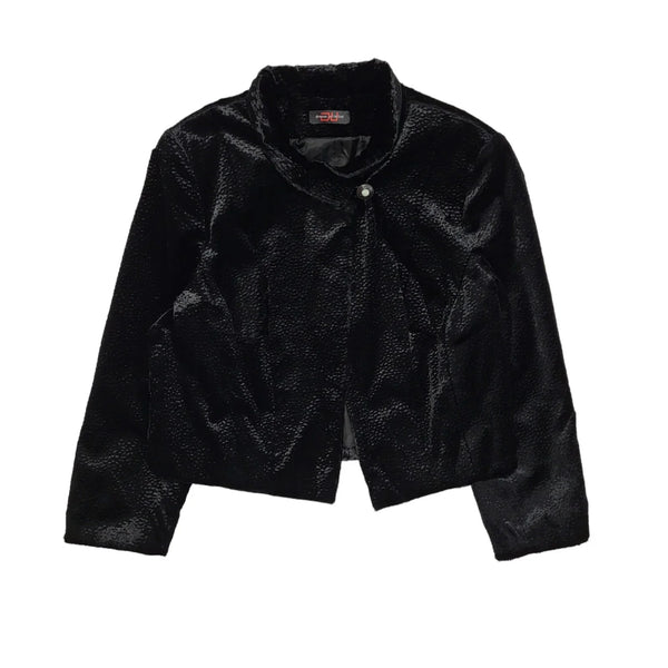 DU 90s Vintage Black Button Dress Jacket Uk Women's Size 20