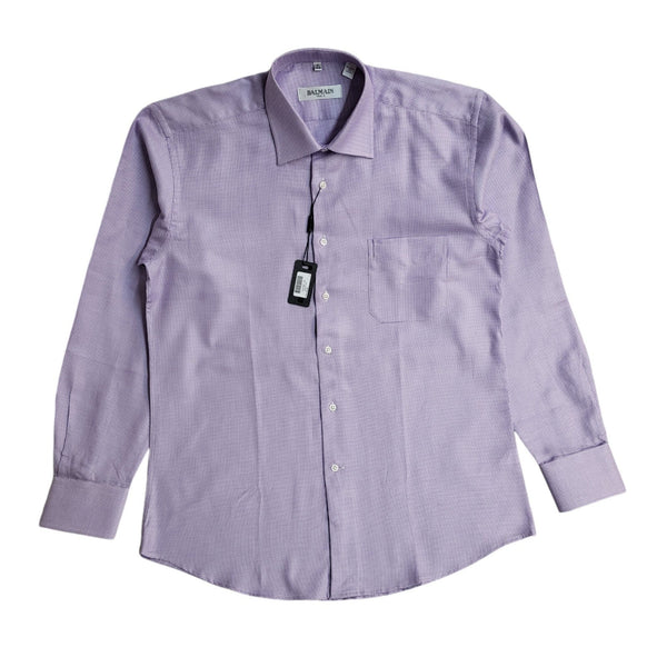 Balmain Paris Purple Check Cotton Shirt Uk Men's Size Medium Bnwt EE675