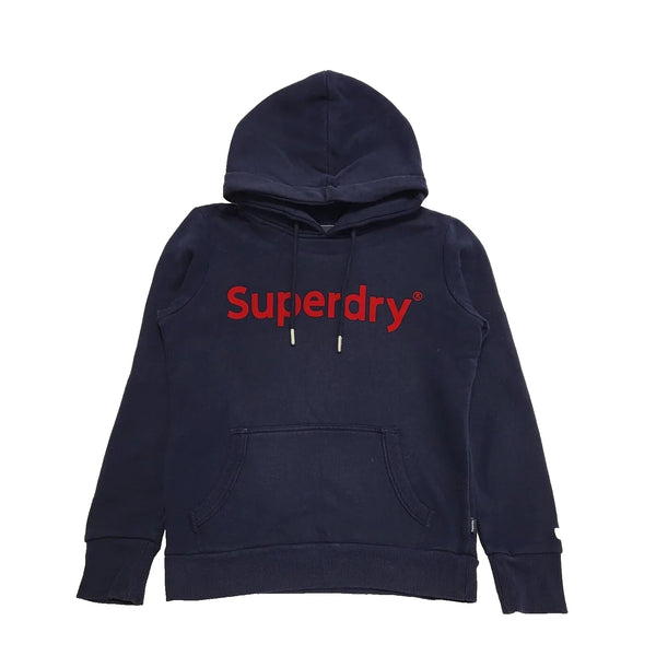 Superdry Navy Drawstring Sweatshirt Hoodie Women's  UK M 10 EU 38 H988