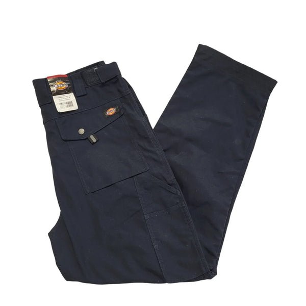 Dickies Navy Blue Straight Worker Trousers Uk Men's Size L W34 L31 Bnwt DD767