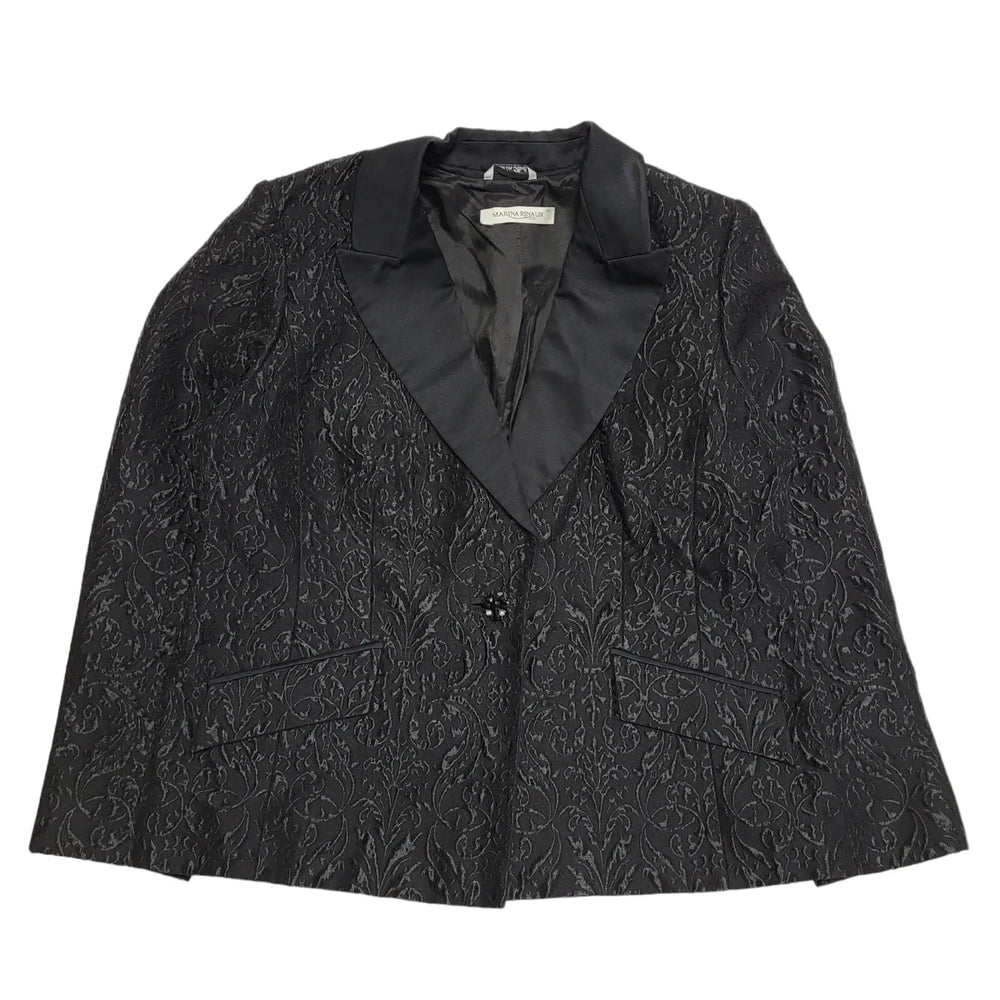 Marina Pinaldi Black Button Collared Suit Jacket Uk Women's 3xL 18 H708