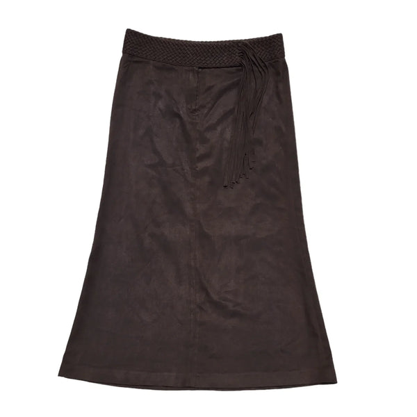 Next Vintage 80's Brown Long Tassle A-Line Skirt Womens UK Size 14