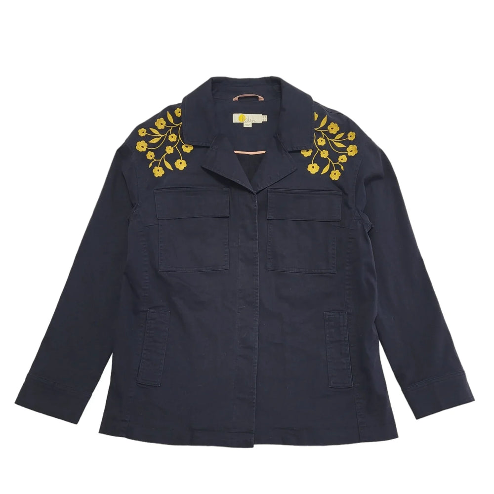 Boden Navy Blue Floral Jacket Uk Women's Size 10 DD352