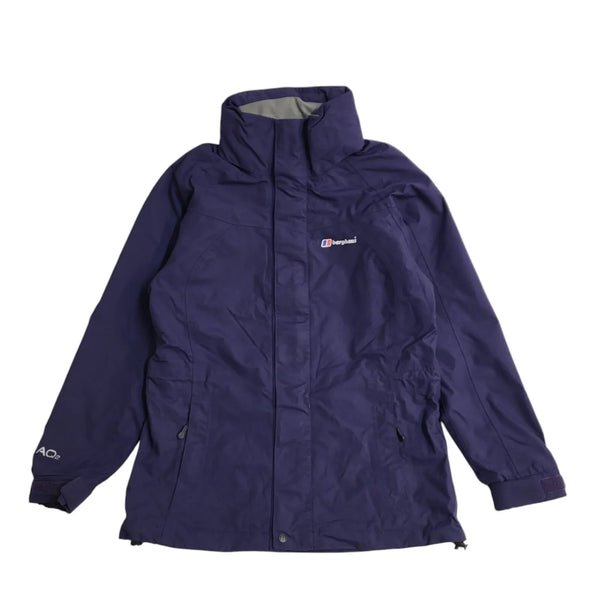 Berghaus AQ2 Navy Blue Vintage 90s Hooded Jacket Uk Women's Size 8