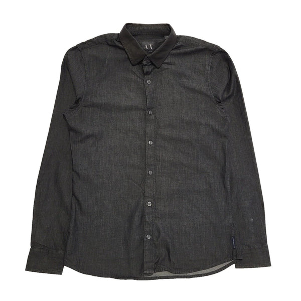 Armani Exchange Blue Long Sleeve Slim Fit Denim Shirt UK Men's Small K145