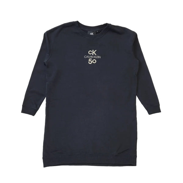 Calvin Klein Black Spell Out Long Baggy Sweatshirt Women's UK S 8 EU 36 H150