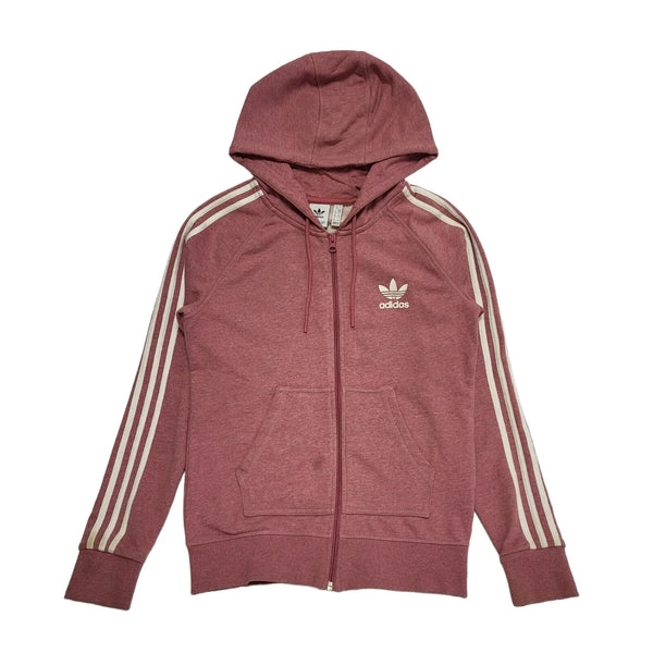 Adidas Light Pink Drawstring L/Sleeve Sweatshirt Hoodie Women's uk M eu 38 H345