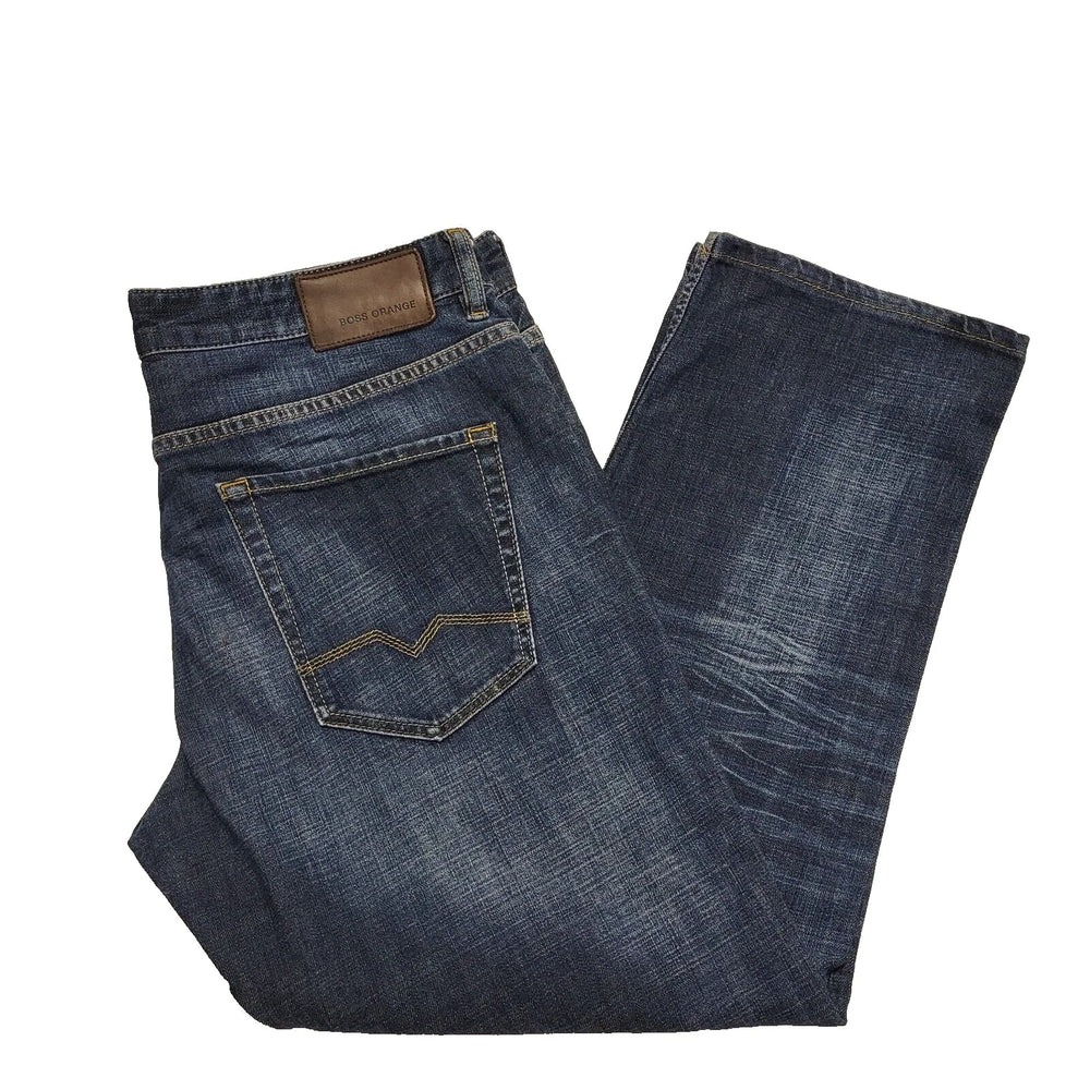 Hugo Boss Dark blue Straight Button Fly Denim Jeans Uk Men's XL W36 L28 K702