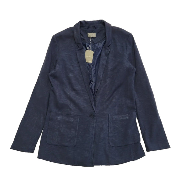 Oasis Navy Blue One Button Suit Jacket Uk Women's 12 BNWT L656