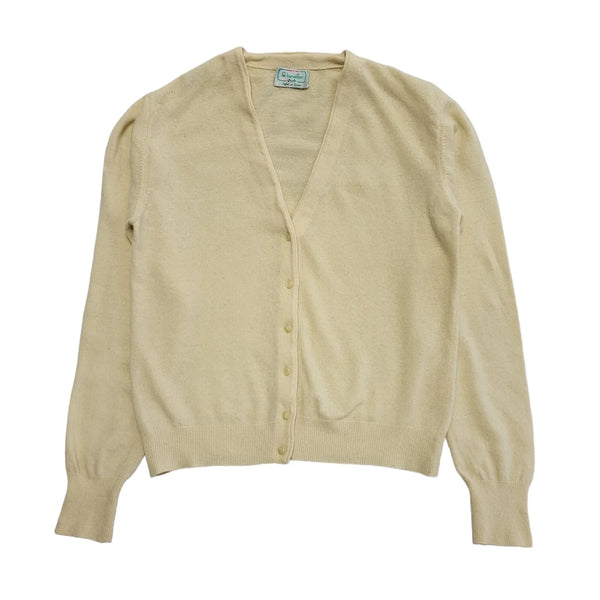 United Colors Of Benetton Vintage 80s Yellow Knit Cardigan UK Women's Size Large