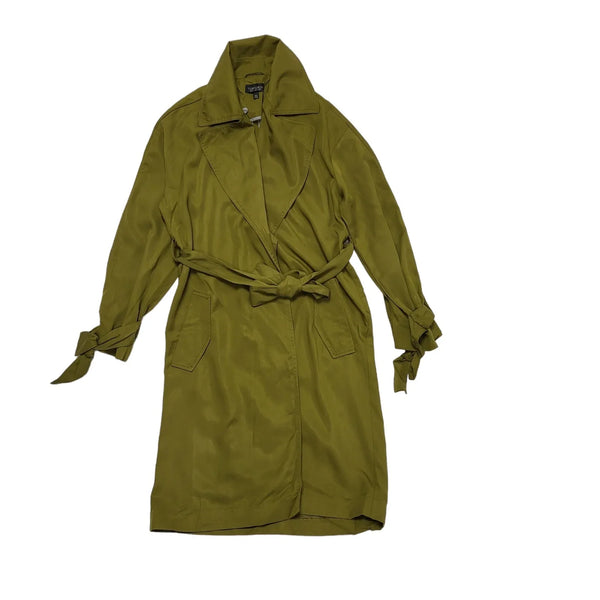 Topshop Metallic Green Wrap Belt Mac Trenchcoat Coat Women's UKS 8 BNWT K908