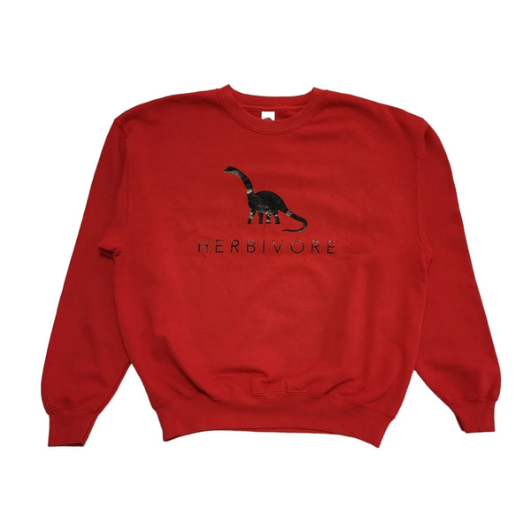 Fruit Of The Loom Vintage 90's Red Herbivore Sweatshirt Womens UK Size L