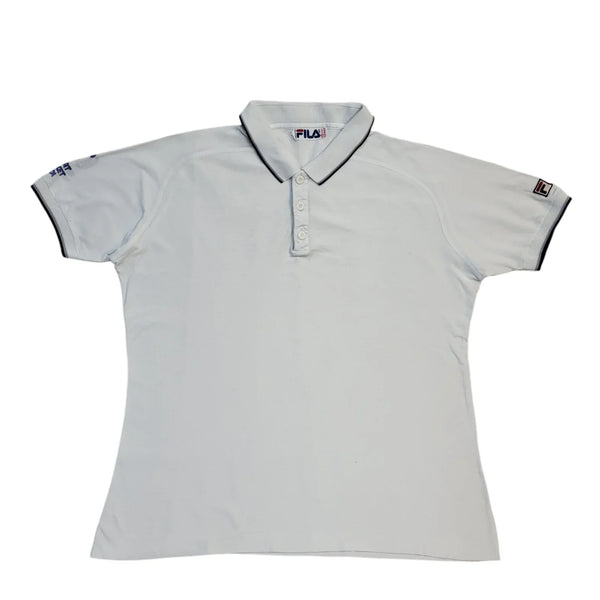 Fila 90s Vintage White Sport Market Lodi Sports Short Sleeve Polo Shirt Men's m