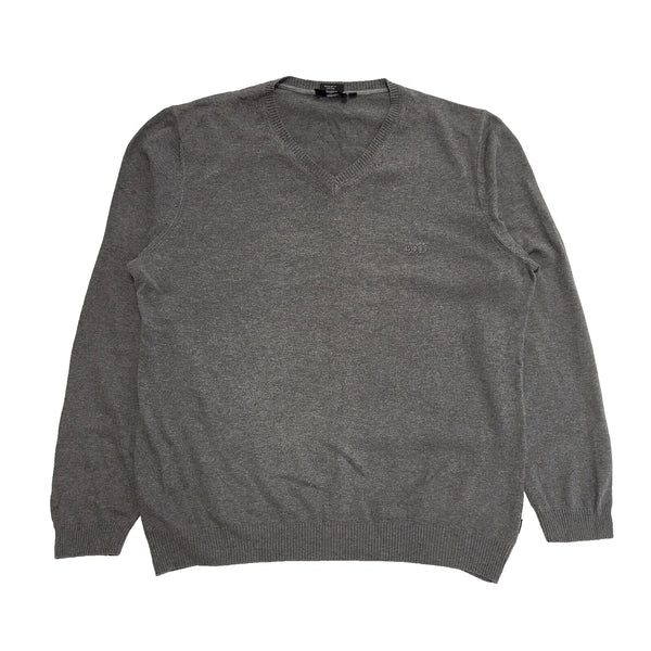 Hugo Boss Grey Long Sleeve V-Neck Casual Jumper Men's UK L EU 54 K364
