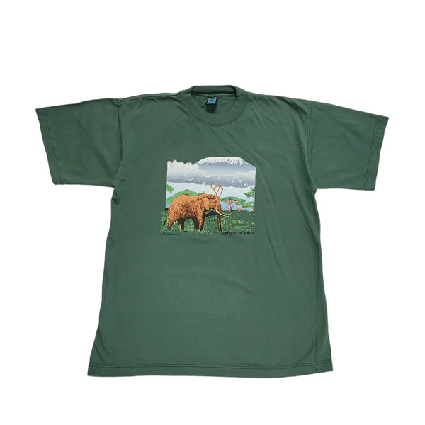 Ismana Vintage 90's Green Wafalme Of Africa Short Sleeve T-Shirt Mens UK Size M