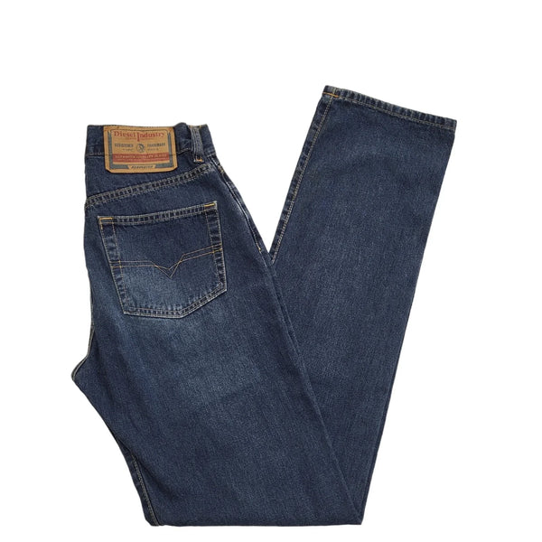 Diesel Dark Blue Straight Leg Button Fly Denim Jeans Men's XS W28 L32 BB762