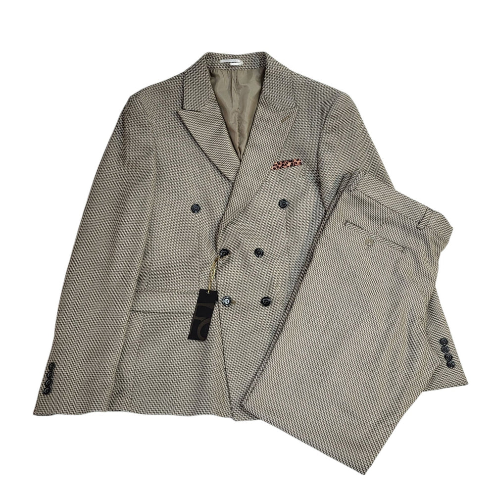 FC Plus Beige 2 Piece Blazer Jacket & Trousers (38") Uk Men's L 42" Bnwt L753