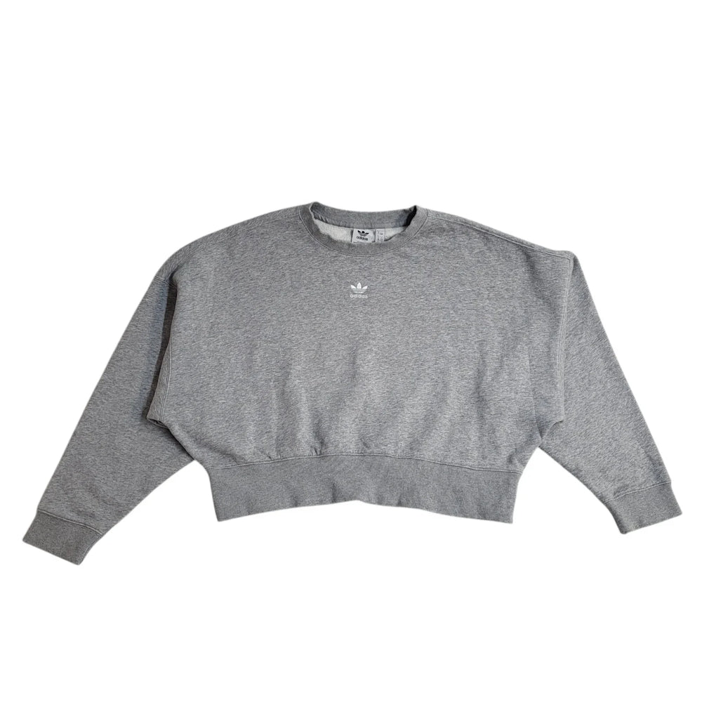 Adidas Sports Sweatshirt Grey Oversized & Cropped Women's UK Size 4 EE746