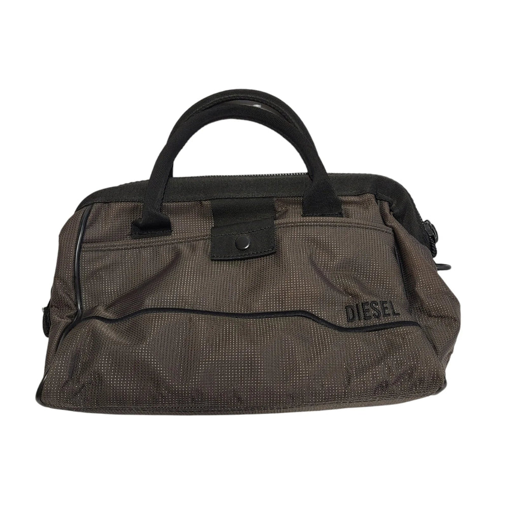 Diesel Brown & Black Canvas Zipped Hand Bag Uk Women's 10" x 7"