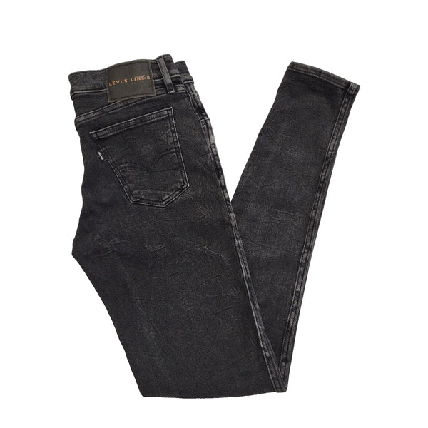 Levi's Line 8 Black Skinny Denim Jeans Uk Women's S W26 L32 L170
