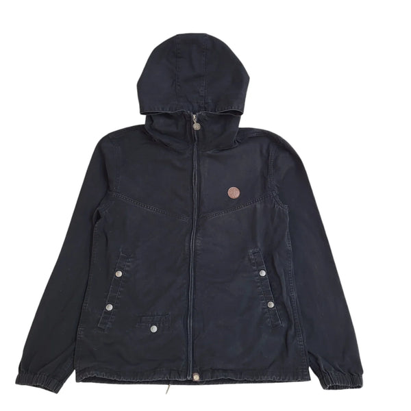Pretty Green Black Zipped Hooded Jacket UK Women's Size S EE964