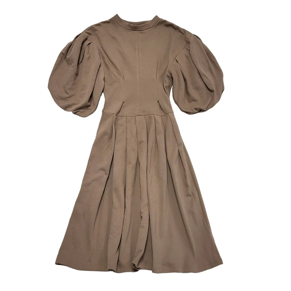 Topshop Brown Short Sleeve Balloon Sleeve Dress Uk Women's Size 10 Bnwt CC155