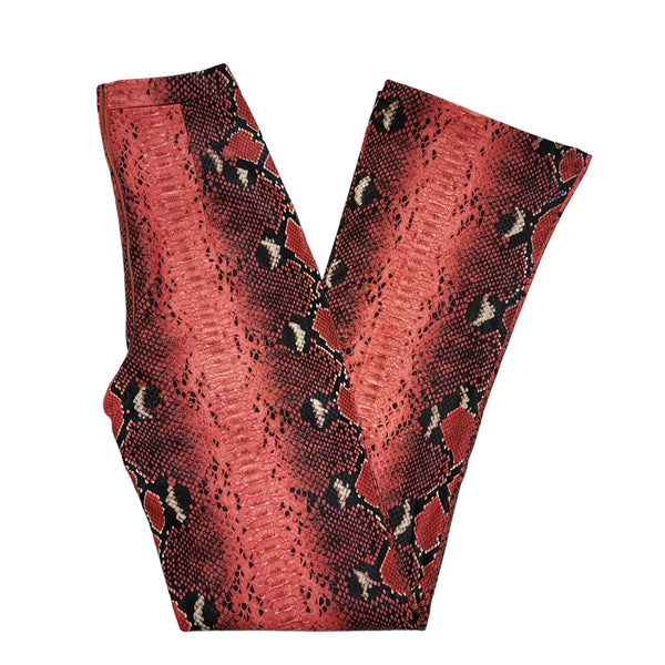 Oh Polly Pink Animal Print Bootcut Trousers Women's Size 4 W22 L32 DD898