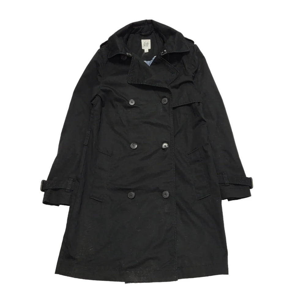 Gap Black Double Breasted Button-Up Coat Uk Women's Size S BB922