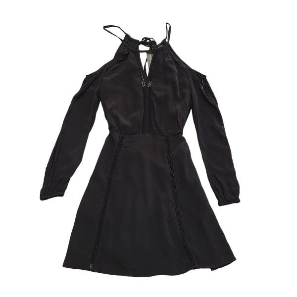 River Island Black Long Sleeve A-Line Dress Uk Women's 8 Bnwt CC461