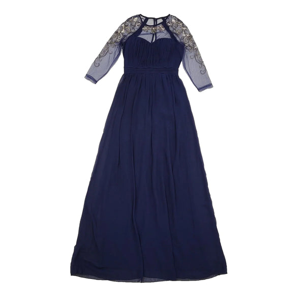 Little Mistress Blue Sequin Maxi Evening Formal Dress Women's  UK 6 H841