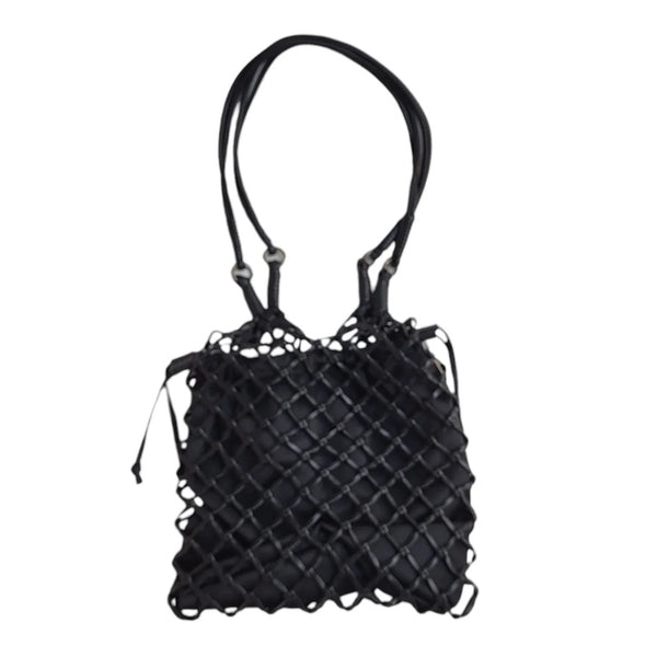 Topshop Black Faux Leather Top Handle Shoulder Bag Women's 11" x 10"