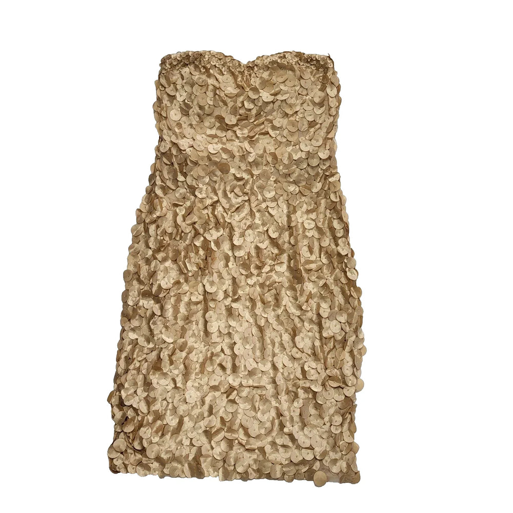 M & Co Champagne Evening Formal Dress UK Women's M 10 BNWT K38