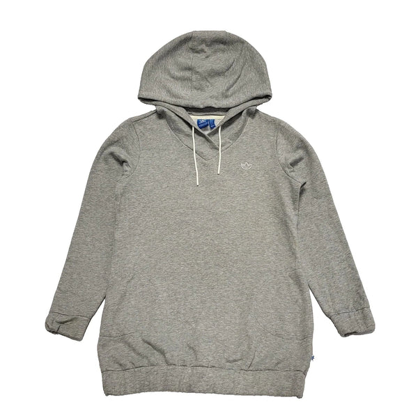 Adidas Grey Drawstring Sports Sweatshirt Hoodie Uk Women's L K780