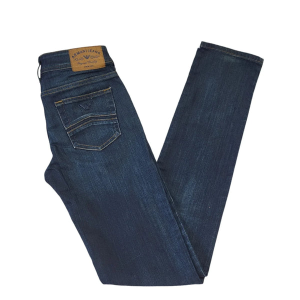 Armani Jeans Dark Blue Straight Slim Denim Jeans Women's 8 W26 L34 EE153