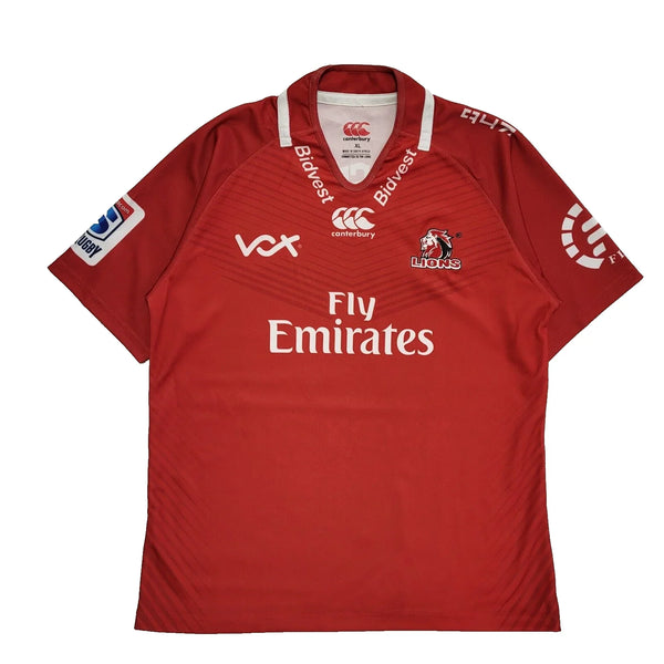 Canterbury Lions Rugby Jersey Red V-Neck Uk Men's XL L512