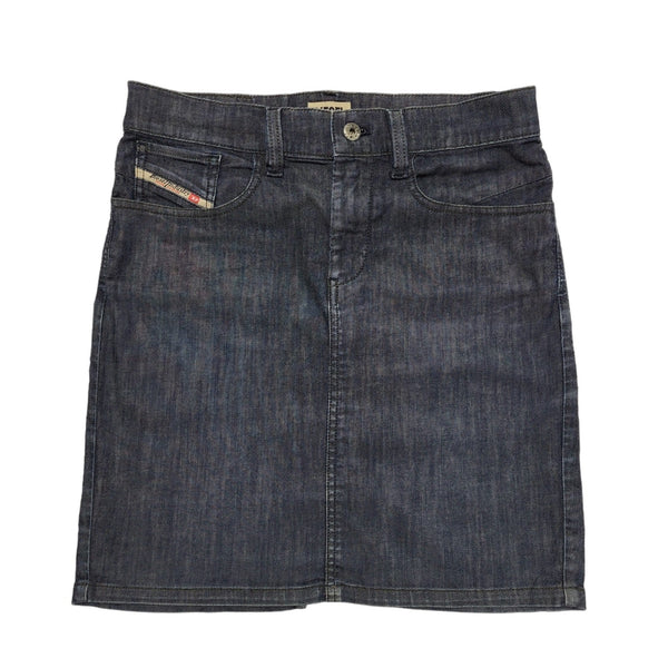 Diesel Dark Blue Denim Mini Skirt Uk Women's W30