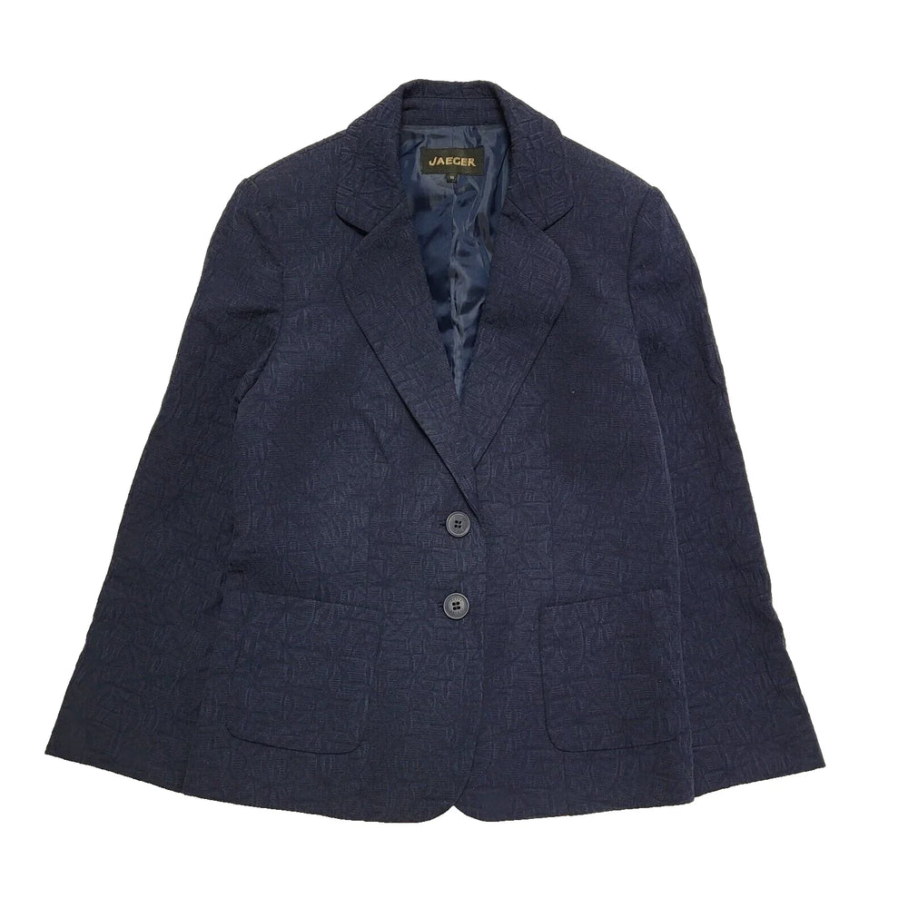 Jaeger Blue Long Sleeve Blazer Jacket UK Women's Size 10 K876