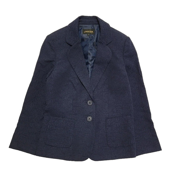Jaeger Blue Long Sleeve Blazer Jacket UK Women's Size 10 K876