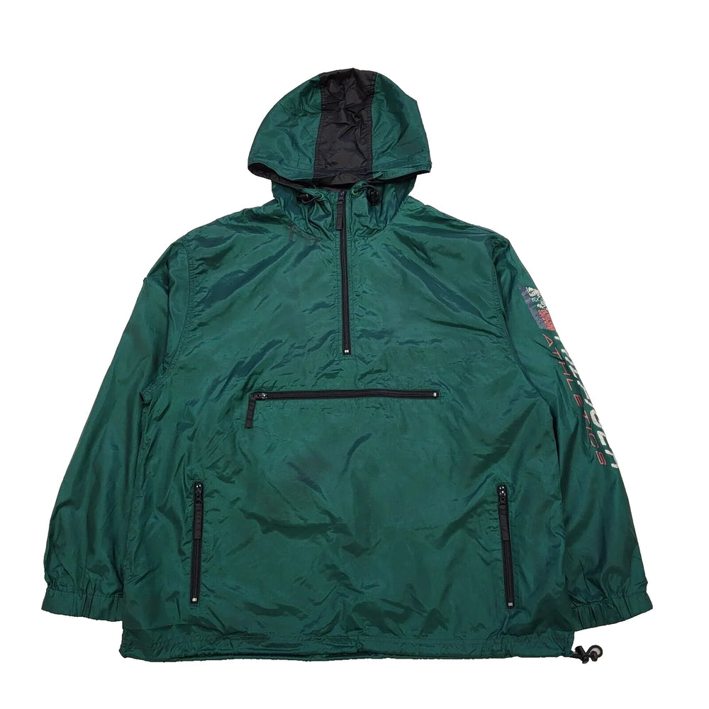 Hilfiger Green 1/4 Zip Lightweight Hooded Sports Jacket Uk Men's Large K65