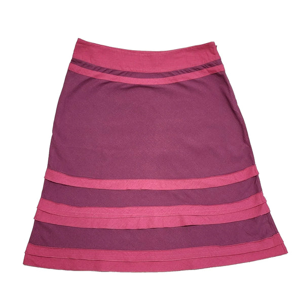 August Vintage 90's Pink & Purple Striped Midi A-Line Skirt Womens UK 14 W32
