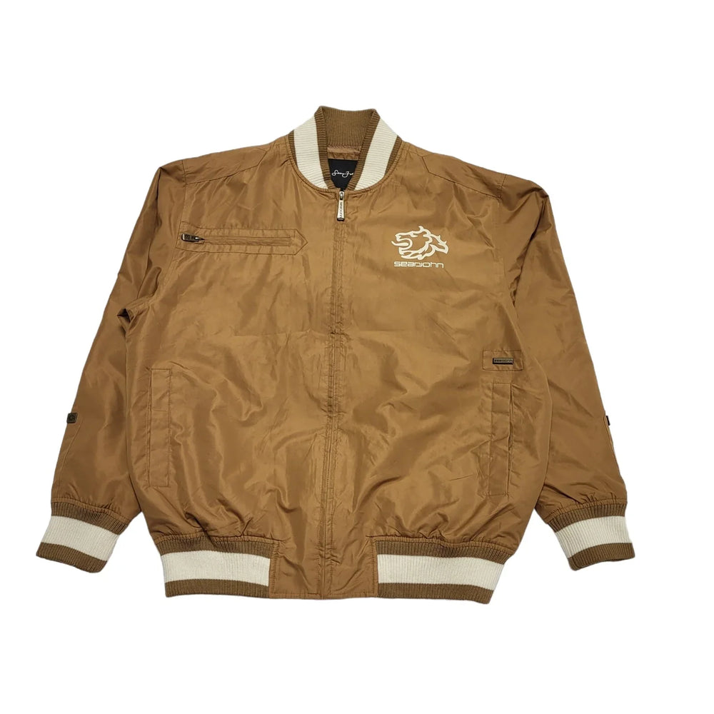 Sean John Brown Zipped Bomber Jacket UK Men's Size Large BB912