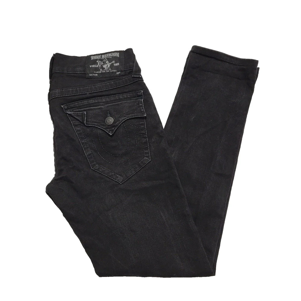 True Religion Black Skinny Leg Denim Jeans UK Men's S W30 L32 CC969