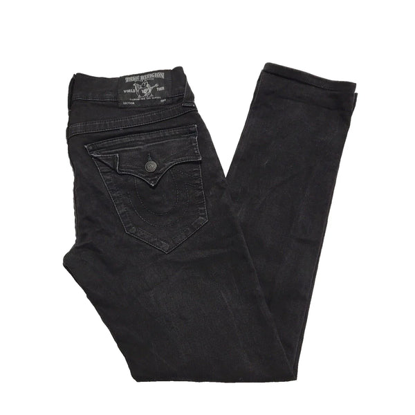 True Religion Black Skinny Leg Denim Jeans UK Men's S W30 L32 CC969